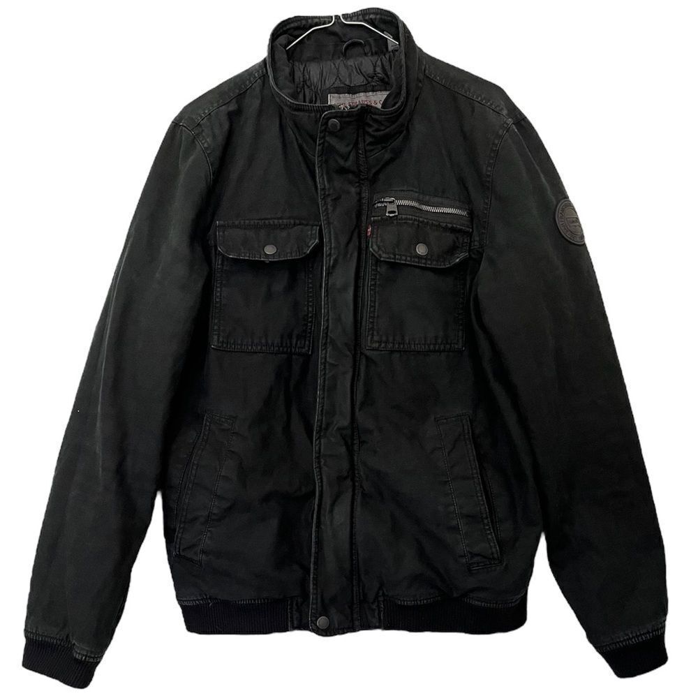 Levi's Field Jacket Black Heavyweight Quilted Utility Trucker Military Medium